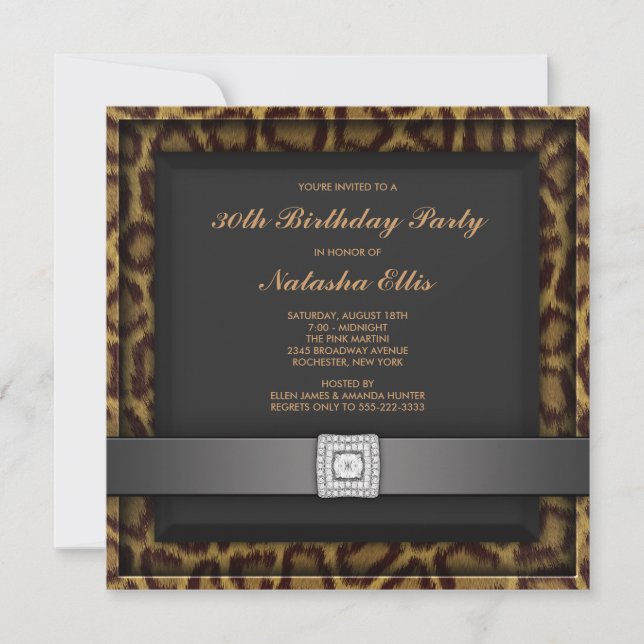 Leopard Any Number Birthday Party Invitation (Front)