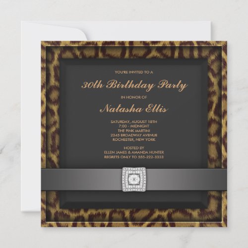 Leopard Any Number Birthday Party Invitations