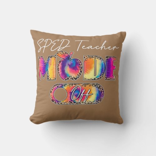 Leopard Apple SPED Teacher Mode Off Last Day Of Throw Pillow