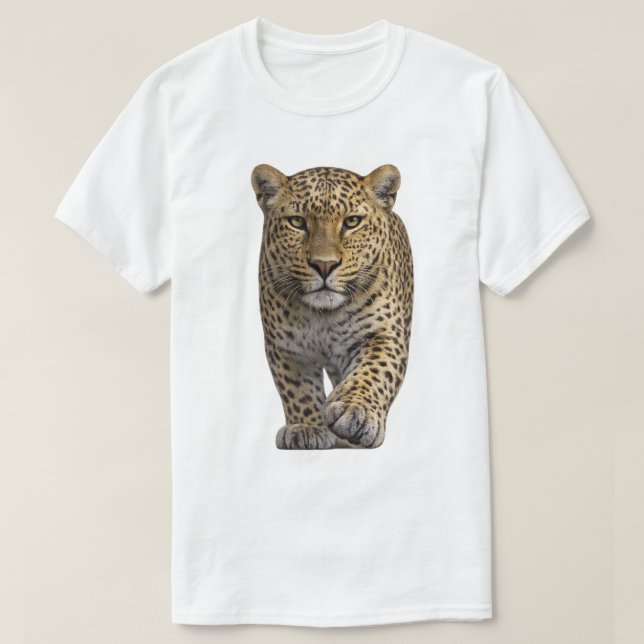 Leopard Approaching T-Shirt (Design Front)