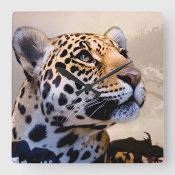 Leopard Art 1 Wall Clock by Ronspassionfordesign at Zazzle