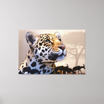 Leopard Art 1 Wrapped Canvas by Ronspassionfordesign at Zazzle