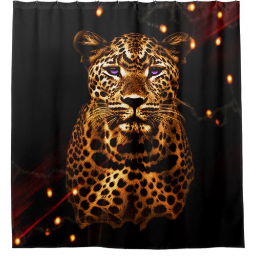 Leopard art Print  Shower Curtain