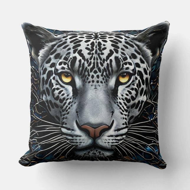 Leopard art throw pillow (Front)