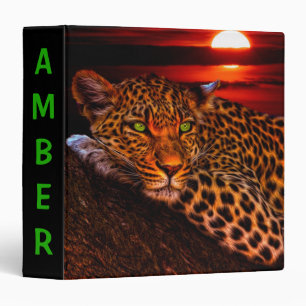 Leopard at Sunset 3 Ring Binder