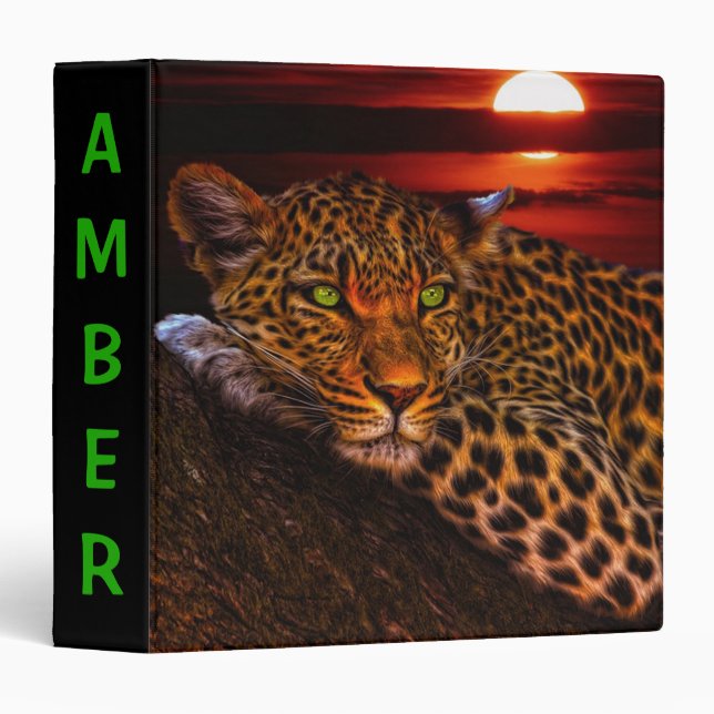 Leopard at Sunset 3 Ring Binder (Front/Spine)