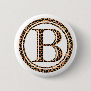 leopard B Button