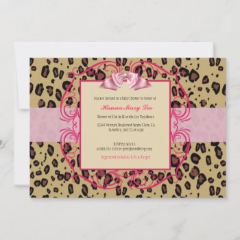 Leopard Baby Shower Invitation by CleanGreenDesigns at Zazzle