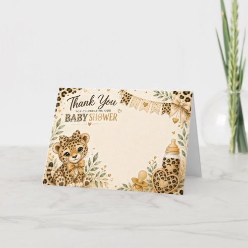 Leopard Baby shower thank you  Card