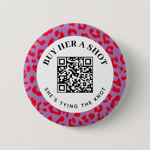 Leopard Bachelorette Party Buy a Shot QR Payment Button
