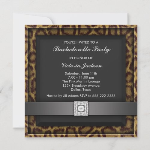 Leopard Bachelorette Party Invitation