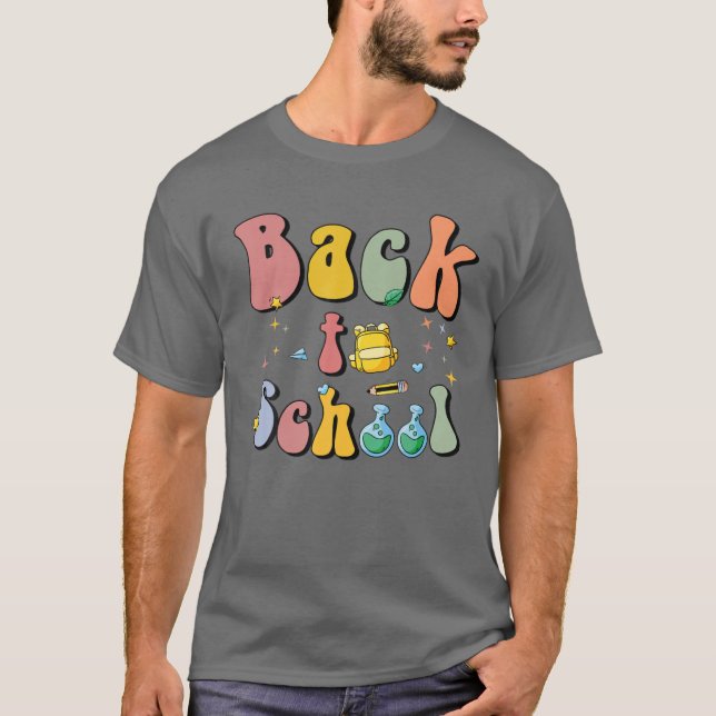 Leopard Back To School Smile Face Teacher Life Fir T-Shirt (Front)