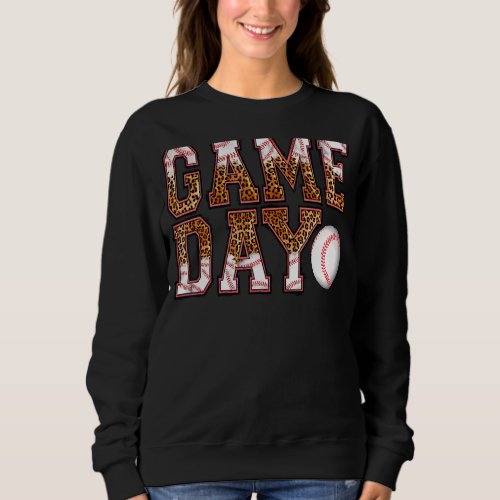 Leopard Ball Game Day Vibes Ball Mom Mothers Day Sweatshirt