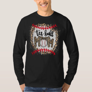 Leopard Ball Mom Mother's Day Teeball Mom T-Shirt