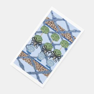 Leopard Bamboo Chinoiserie Ginger Jar  Paper Guest Towels