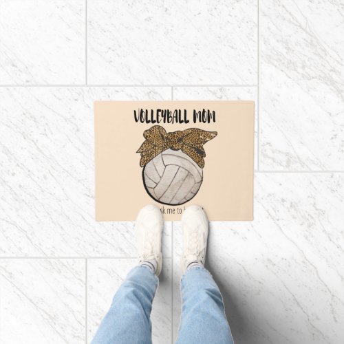 Leopard Bandana Volleyball Mom Doormat