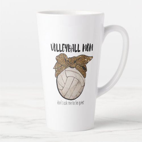 Leopard Bandana Volleyball Mom Latte Mug