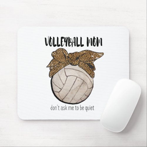 Leopard Bandana Volleyball Mom Mouse Pad