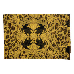 Leopard Baroque, Ornate Animal Print Pillow Case