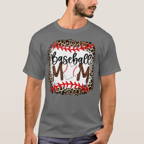 Leopard Baseball Mom Baseball Mom 1 T_Shirt