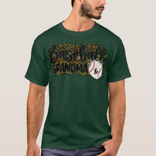 Leopard Baseball Nana Baseball Grandma 1 T_Shirt