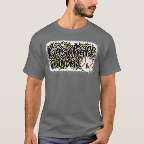 Leopard Baseball Nana Baseball Grandma T_Shirt