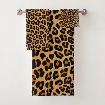 Leopard Bath Towel Set by stickywicket at Zazzle