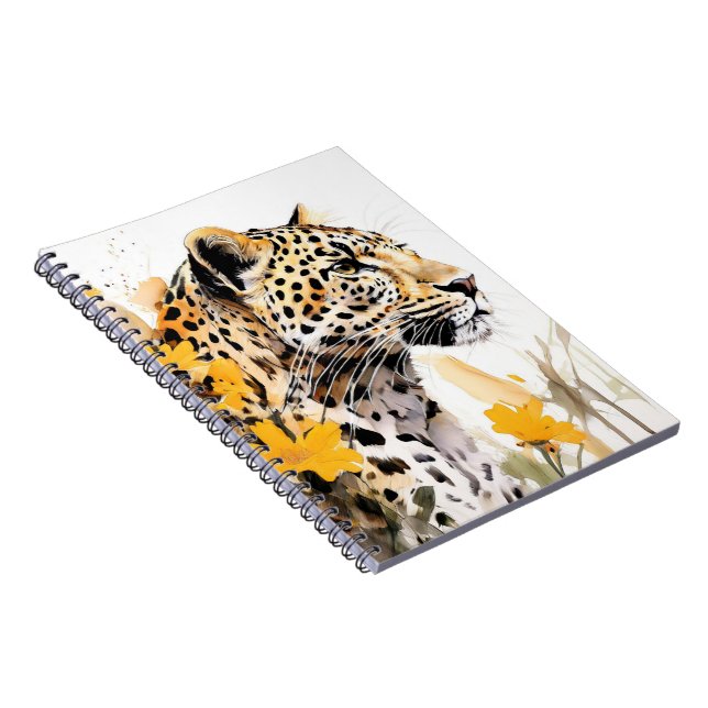 Leopard Between Yellow Flowers Notebook   (Right Side)