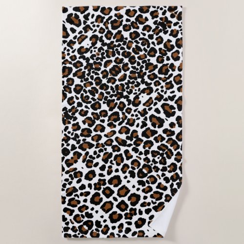 Leopard Big Cat Fur Pattern Print  Beach Towel