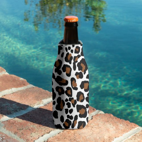 Leopard Big Cat Fur Pattern Print  Bottle Cooler