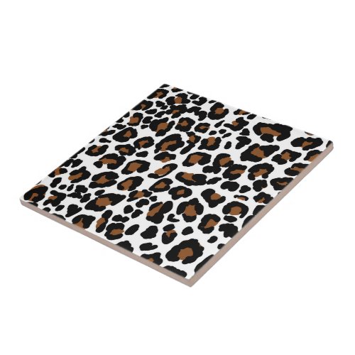 Leopard Big Cat Fur Pattern Print Ceramic Tile
