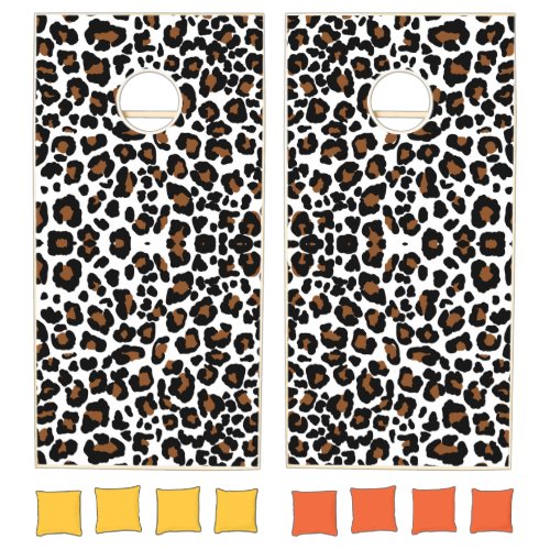 Leopard Big Cat Fur Pattern Print  Cornhole Set