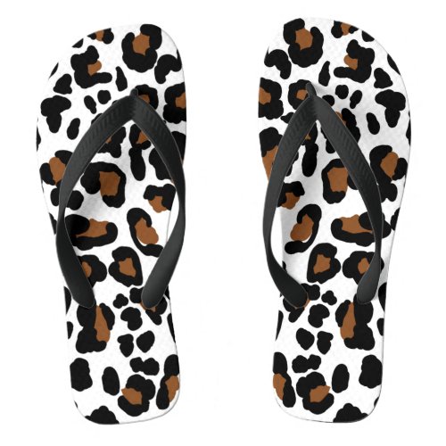 Leopard Big Cat Fur Pattern Print  Flip Flops