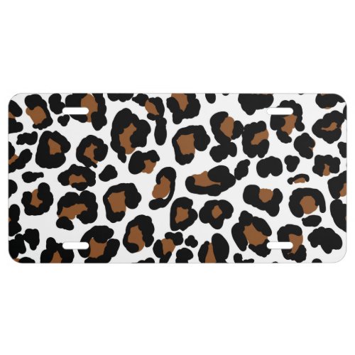 Leopard Big Cat Fur Pattern Print  License Plate