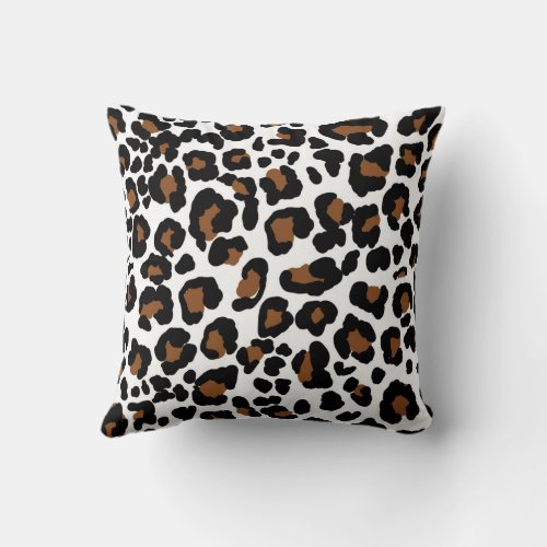 Leopard Big Cat Fur Pattern Print  Throw Pillow