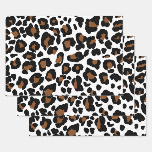 Leopard Big Cat Fur Pattern Print Wrapping Paper Sheets
