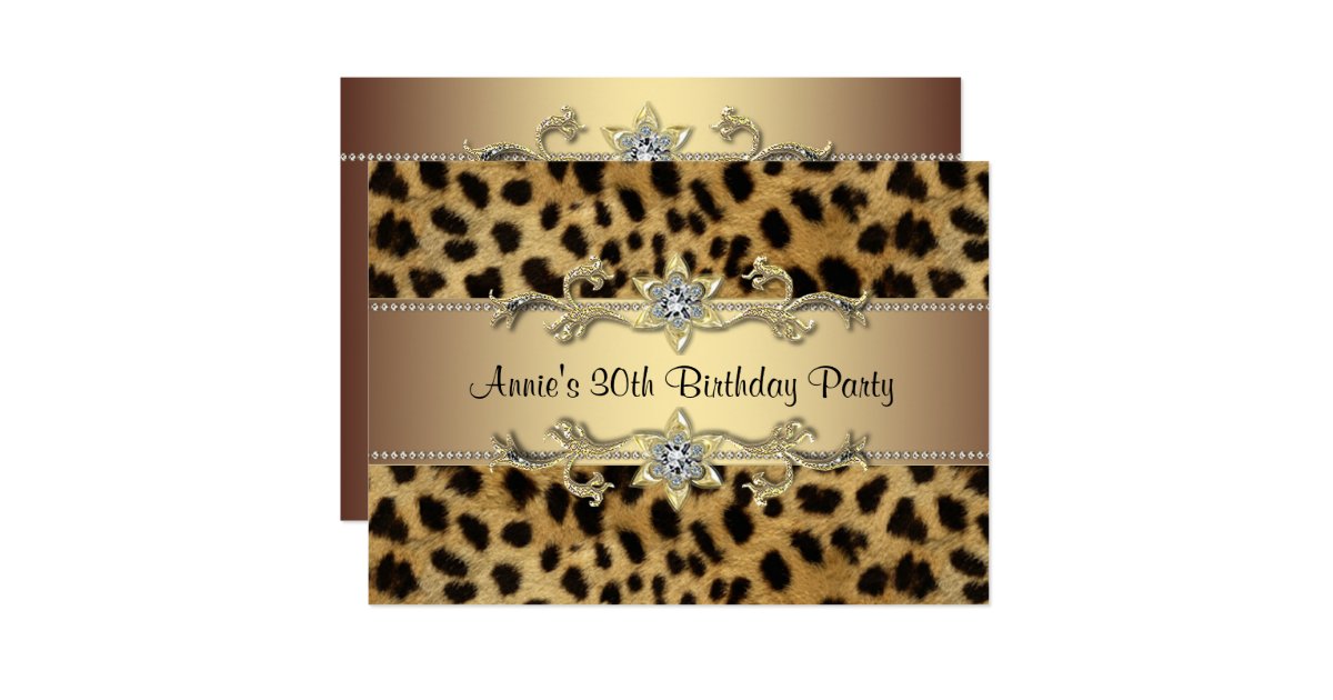 Leopard Birthday Party Card | Zazzle
