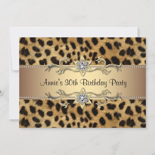 Leopard  Birthday Party Invitation (Front)