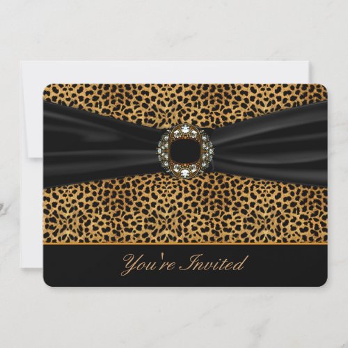 Leopard Black All Occasion Invitation Template