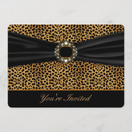 Leopard Black All Occasion Invitation Template