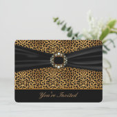 Leopard Black All Occasion Invitation Template (Standing Front)