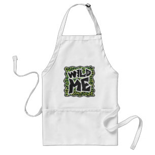 Leopard Black and Green Print Adult Apron