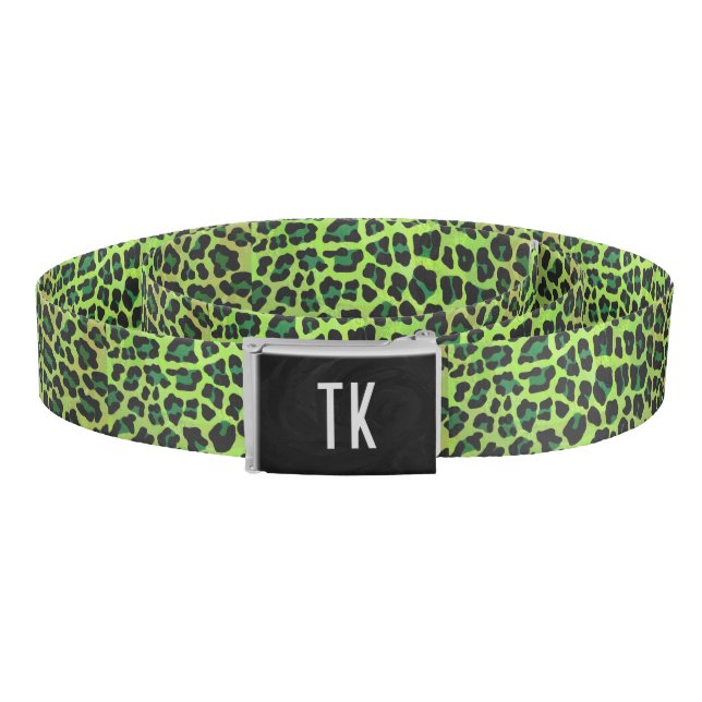 Leopard Black and Green Print Belt (Coil)