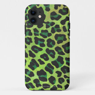 Leopard Black and Green Print iPhone 11 Case