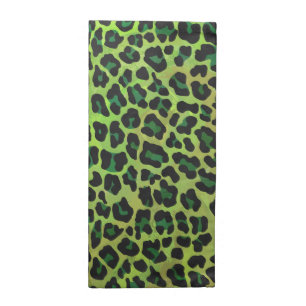 Leopard Black and Green Print Cloth Napkin