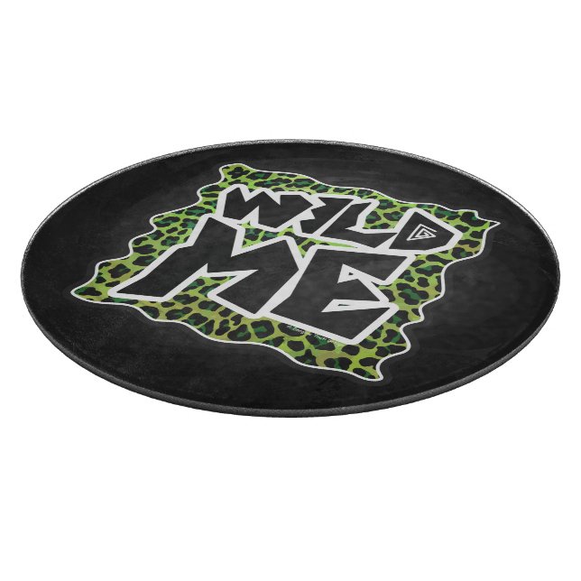 Leopard Black and Green Print Cutting Board (Corner)