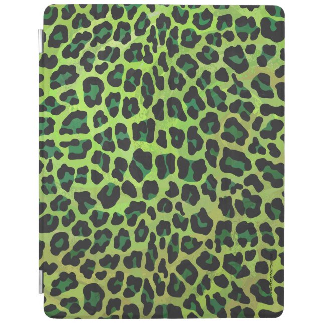 Leopard Black and Green Print iPad Smart Cover (Front)