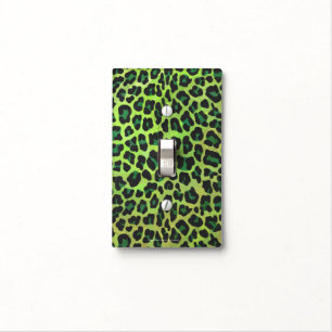 Leopard Black and Green Print Light Switch Cover