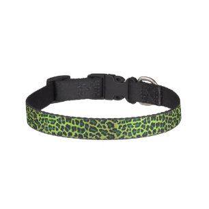 Leopard Black and Green Print Pet Collar