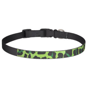 Leopard Black and Green Print Pet Collar